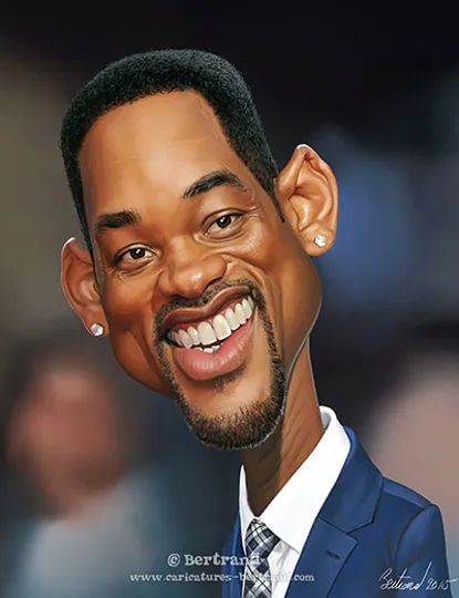 Caricature réalisée à la main par Bertrand, artiste à Montmartre